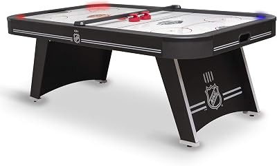 EastPoint Sports 80 Triple-Deke Hover Hockey Table for Indoor Play, Arcade Game with LED Scoring and Stadium Sounds, Black 1-1-34005-DS