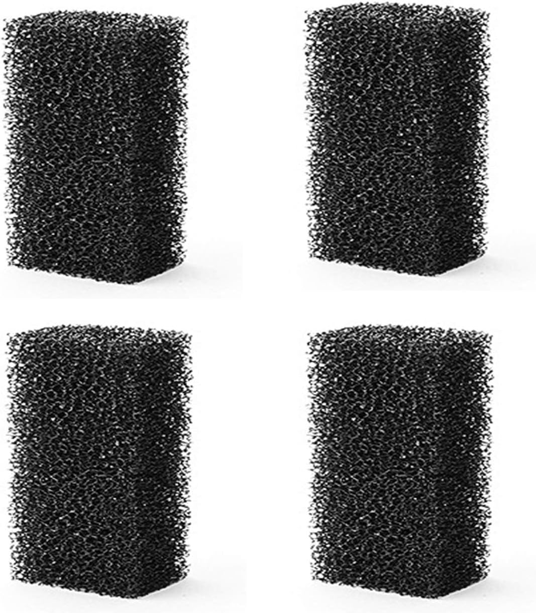 Ultra Quiet Fish Tank Filter 4-in-1 Internal Aquarium Filter,500-1800LH Submersible Water Pump Oxygen Aeration Wave Maker Water Change for Betta, Turtle, Pond Fish, Garden 4pcs filter sponge for 6W