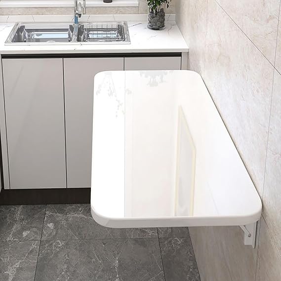 Wall Mounted Folding Table, Fold Down Floating Desk for Small Spaces - Laundry Folding Table, Drop Leaf Table - Kitchen & Dining - Space-Saving Solution