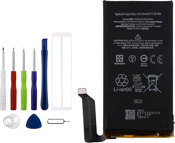 GMSB3 Replacement Battery for Google Pixel 6 GB7N6, G9S9B16 with Specialized Toolkit.