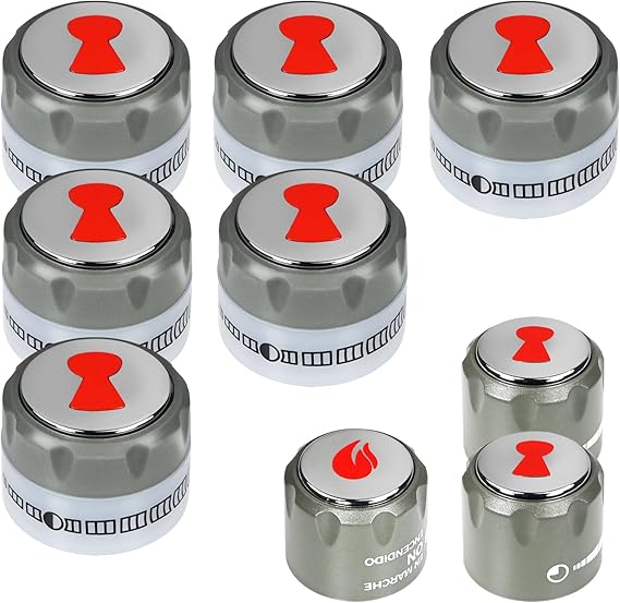 67692 Control Knob Kit 9 Pack, Compatible with Weber Summit 660/670 Grill Knobs, Includes 6 Main Burner Ignition Control Knobs, 1 IR Knob, 1 Smoke and 1 Grill Burner Control Knob