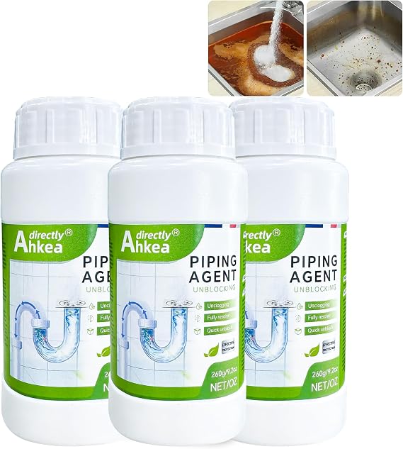Powerful Sink And Drain Cleaner Powder, Wild Tornado Pipe Dredge, Sink Drain Cleaner, foaming drain cleaner, Fast Foaming For Kitchen Toilet Pipeline Quick Cleaning, 3pcs