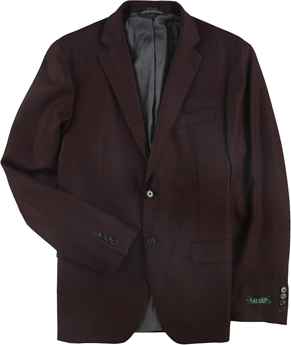 Ralph Lauren Mens Latrobe Two Button Blazer Jacket, Red, 41 Regular