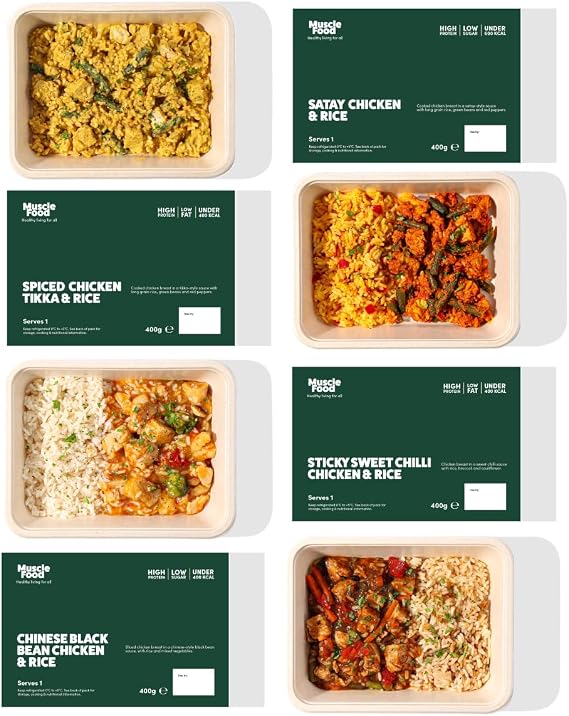 MuscleFood High Protein, Calorie Controlled Ready Meal Bundle | Freezer-Freindly | Delivered Chilled | (7 meals)