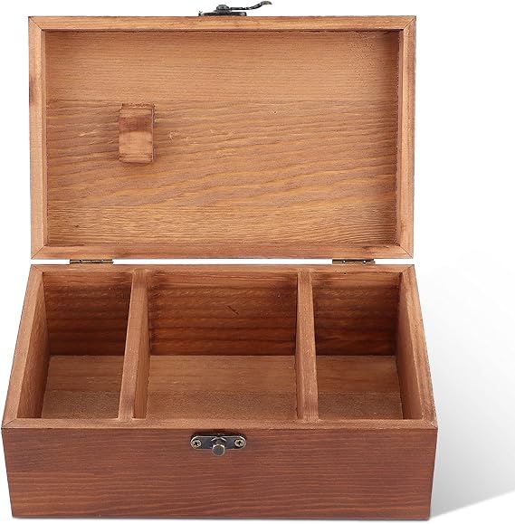 Agatige Wooden Sewing Box with Compartments, Vintage Sewing Case Wooden Sewing Basket Tools Accessories for for Adults, Beginner(Empty Sewing Box)