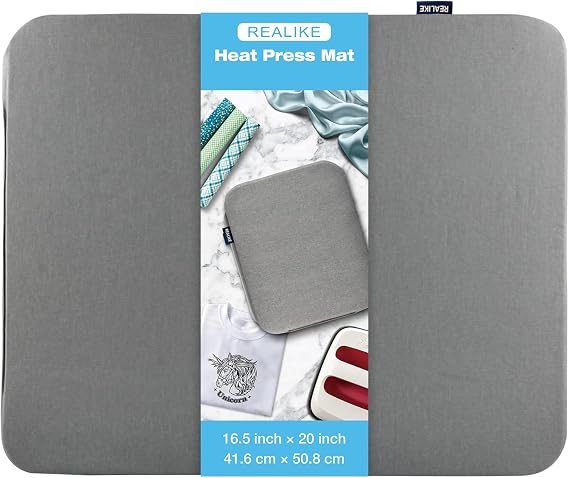 REALIKE Heat Press Mat for Cricut EasyPress Machines(16x20 inch), Easy Press Mat for HTV Craft Vinyl Ironing Insulation Transfer Projects