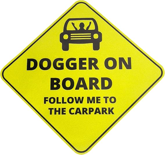 Bumper Stickers Yellow Funny Novelty Car Prank Gift Baby On Board Window Xmas Idea Present for Him Boyfriend Men Man Secret Santa Stocking Filler Practical Joke April Fools (Dogger ON Board)