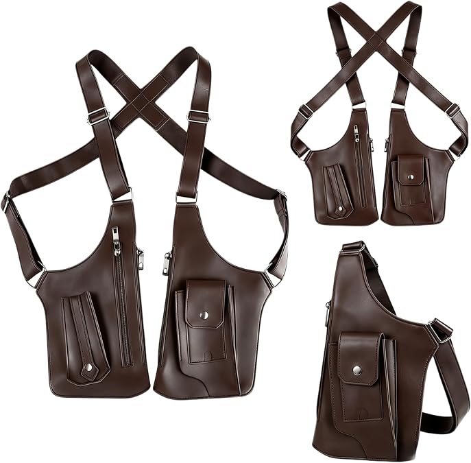 Underarm Shoulder Satchel for Men,Double Shoulder Armpit Bag,Concealed Carry Holster with Tactical shoulder Wallet | Anti-Theft Design