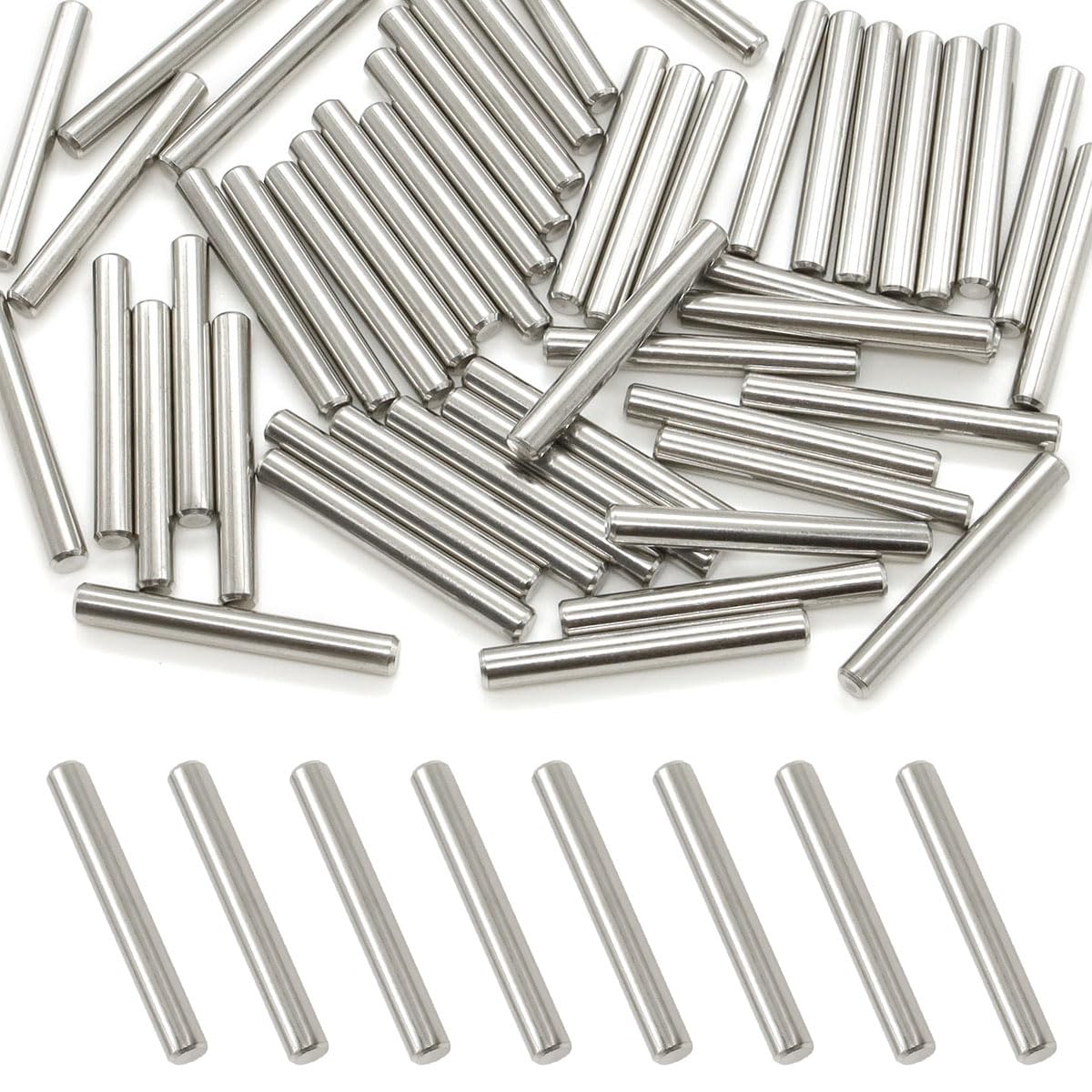 50 Pcs Stainless Steel Shelves Dowel Pins, Dowel Pin Hardware Shelf Support Pegs Pin Fastener 5mm x 40mm