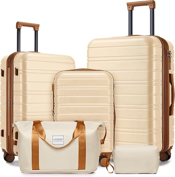 Luggage Sets 5 Piece with Duffel Bags, Hardside Expandable Suitcases with Spinner Wheels