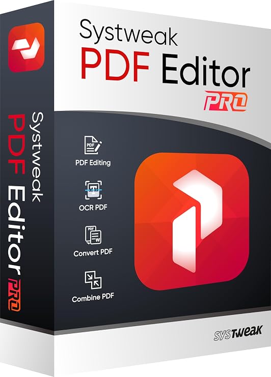 Systweak PDF Editor Pro - Convert, Edit, Merge, OCR, E-Sign, Protect PDFs & More | 1 PC, 1 Year | (License Key Via Postal Service - No CD)