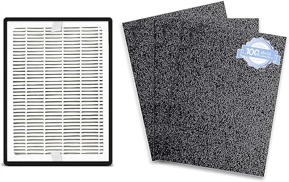 Levoit LV-H126 Air Purifier Replacement Filter, Genuine Air Purifier Filter | 3 Extra Pre-Filters, High-Efficiency Activated Carbon for Removal of Smoke, Odor, Allergens, Pollen, Black, 1 Pack