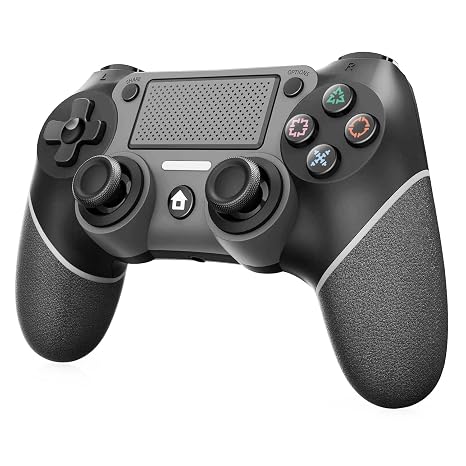Wireless Controller Compatible with PS4/Pro/Slim, Black ps4 controller with Dual Vibration, 1000mAh Battery, 6-Axis Motion Sensor, Built-in Speaker & 3.5mm Headphone Jack, Charging Cable (black)