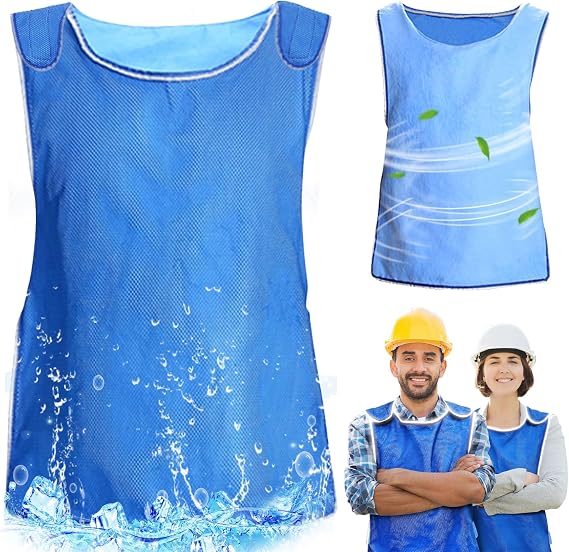 Cooling Vest for Men Women - Adjustable Evaporative Cool Vest for Hot Weather Heatstroke Prevention Cooler Vest