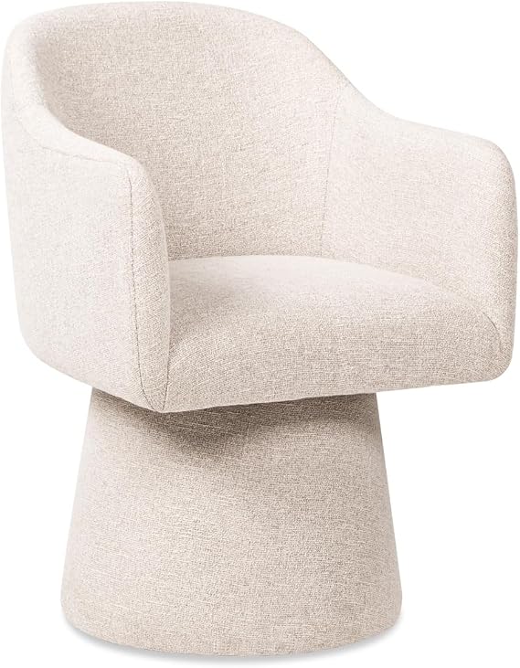 Jennifer Taylor Home Marcy Swivel Upholstered Dining Arm Chair, Simple Gray Chenille
