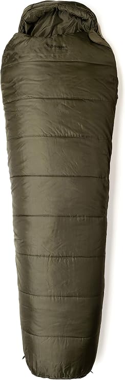Snugpak Basecamp Ops TSB Sleeping Bag, Warm Isofibre Fill, Snugfit Hood & Compression Stuff Sack for Camping, Olive - Left Side Zip