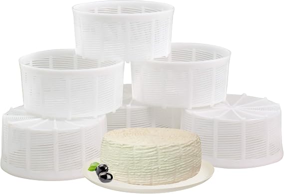 6 Pcs Soft Cheese Mold for Cheese Making 2.55QT - Cheese Making Mold - Cream Cheese Form Mold - Homemade Cheese Making Supplies - Molde Para Queso Fresco Casero - Feta Ricotta Cheese Making Basket