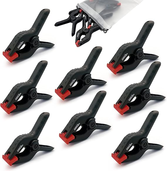 Spring Clamp Heavy Duty Plastic Spring Clips 3.5 Inch Grip Clips for Home Improvement Clamp DIY Tools Photography Studios (8 PCS)