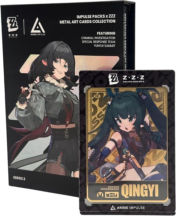 ZENLESS Zone Zero Impulse Pack x ZZZ メタルアートカードコレクションシリーズ3、コレクター用メタルトレーディングカード、4.25インチ x 3インチ、密封ランダムブラインドボックス、1箱にメタルアートカード1枚。