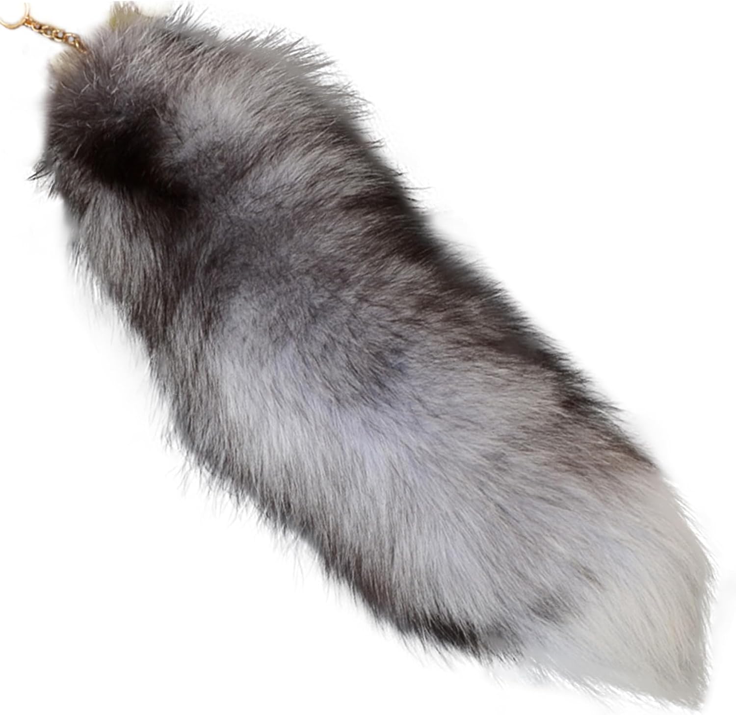 Fox Tail 15.75 Inch Animal Tail Shaggy Faux Fur Tail Realistic Fox Tail Key Ring Decorative Therian Tail for Handbags Backpack Cosplay