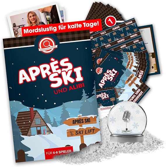 Crime Dinner for Home Après-Ski and Alibi for 6-8 People Perfect for Christmas New Year's Eve and Winter Time as a Crime Dinner - Humorous