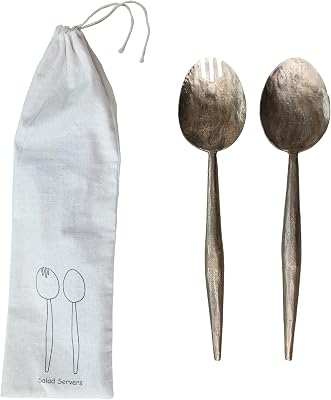 Creative Co-Op Forged Salad Server Set, Electroplated Finish