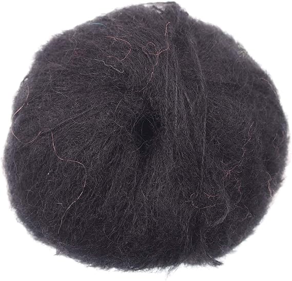 Colorful Soft Mohair Knitting Yarn Multicolor Sweater Soft Natural Crochet Smooth Skein Yarn 125g in Black