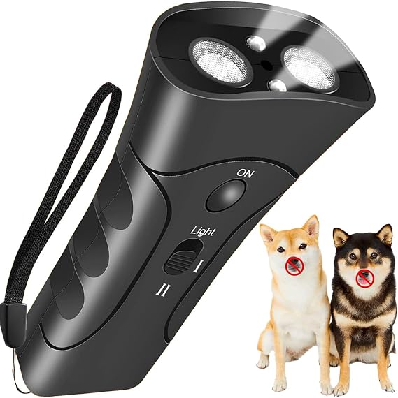 Anti Dog Barking Device,Ultrasonic Bark Stopper For Dogs, 3 in 1 Handheld Ultrasonic Stop Dog Barking Device Indoor Outdoor Bark Deterrents Control For Small Medium Large Dogs (black)