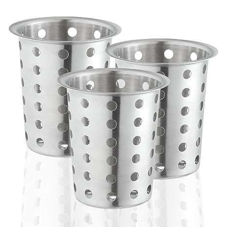 OCS Parts 3-Pack 5.25" Perforated Stainless Steel Utensil Drying Cups