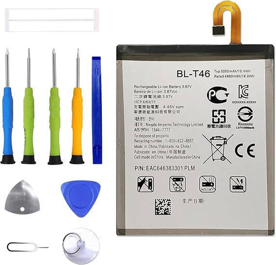 BL-T46 Rechargeable Battery Compatible with LG V60 ThinQ 5G LM-V600, A001LG with Tools