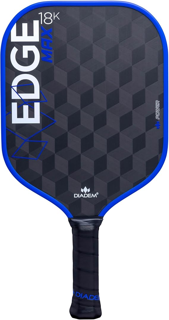 Diadem Edge 18K Power & Power Pro Paddle Series | USAPA Approved, 18K Carbon Fiber Face for Unmatched Spin, Control and Power | Thermoformed | Durable Edge Shield | Multiple Colors & Styles