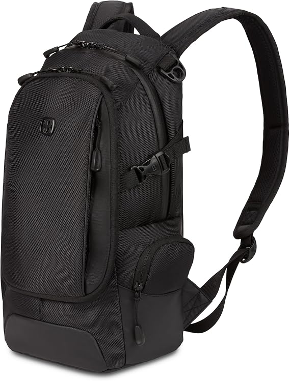 SwissGear 3598 Backpack Narrow Daypack, Black Ballistic, 18-Inch