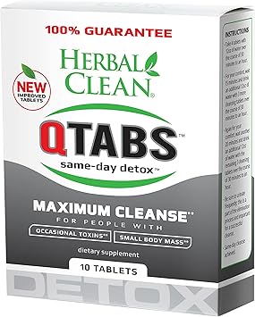 Herbal Clean - QTabs Same-Day Detox, Portable and Discreet, 10 Tablets