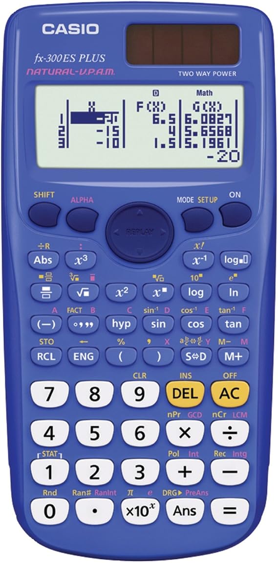 Casio fx-300ES Plus Scientific Calculator, Blue, FX300ES Plus-BU