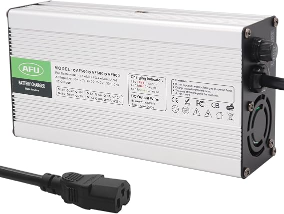 73V 5A Charger 73V LiFePO4 Battery Smart Charger Used for 20S 60V LiFePO4 Battery High Power with DC C13 N+L- Plug