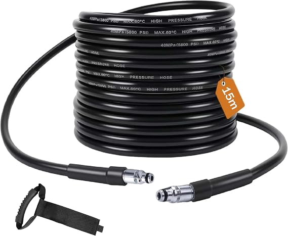 15M/50FT High Pressure Washer Replacement Hose,Compatible with Bosch AQT Series Domestic Pressure Washers Bosch Aquatak,Hose Drain Cleaning kit with Click-Type Plug Quick Connector SDS Fittings