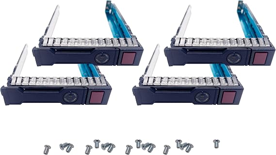 BestParts 4-Pack 2.5" SFF SAS SATA Drive Tray Caddy Compatible with HP Proliant Gen8 Gen9 Server DL360p DL360e DL380p DL380e DL385p DL320e DL160 DL560 ML350p SL270 SL230 BL460c with Screws