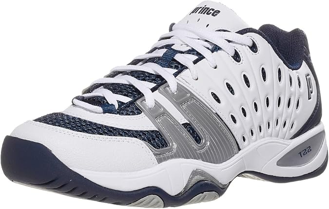 Prince Men's T22 Tennis Shoe,White/Navy/Silver,9 M US