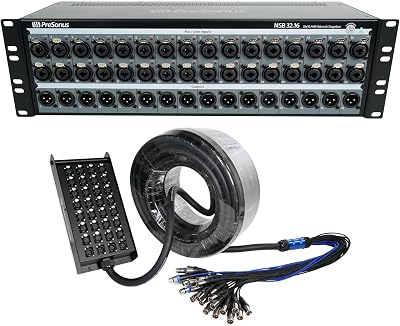 Audiosavings Bundle:1 Presonus NSB 32.16 32x16 AVB Networked Stagebox wXMAX Preamps NSB32.16 Bundle with 1 Rockville SX32100 32 Channel 4 returns 100 Foot XLR Snake Cable, 100% OFC Items 2