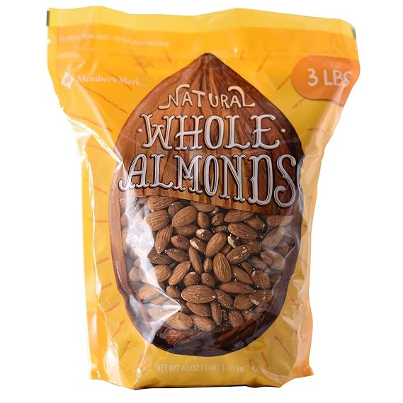 Member Mark Natural Whole Almonds, 3 Pound