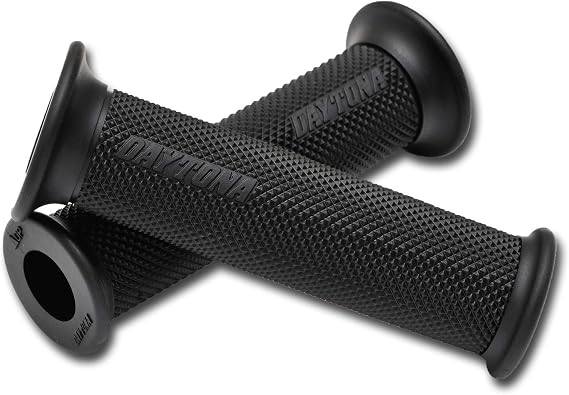 DAYTONA Universal 7/8" Motorcycle Handlebar Grips for Premium Comfort Rides (Standard) (Black)