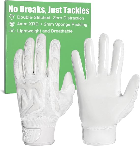 RIGWARL Lineman Football Gloves for Adults, Men's Padded Football Gloves