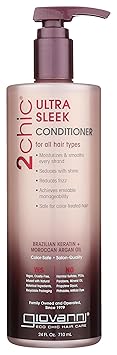 GIOVANNI 2chic Ultra-Sleek Conditioner - Brazilian Phyto-Keratin & Moroccan Argan Oil, Anti-Frizz Formula, Coconut, Shea Butter, Pro-Vitamin B5, Color Safe, Paraben Free - 24 oz