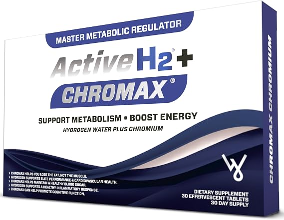Active H2+ Chromax Hydrogen Water Tablets with Chromium Supports Metabolism and Energy Molecular Hydrogen and Chromium Supplement 30 Tablets