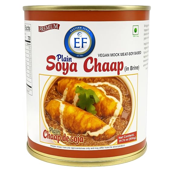 Eastern Feast - Soya Chaap in Brine, 30 oz (850g), Soy Based Vegan Mock Meat