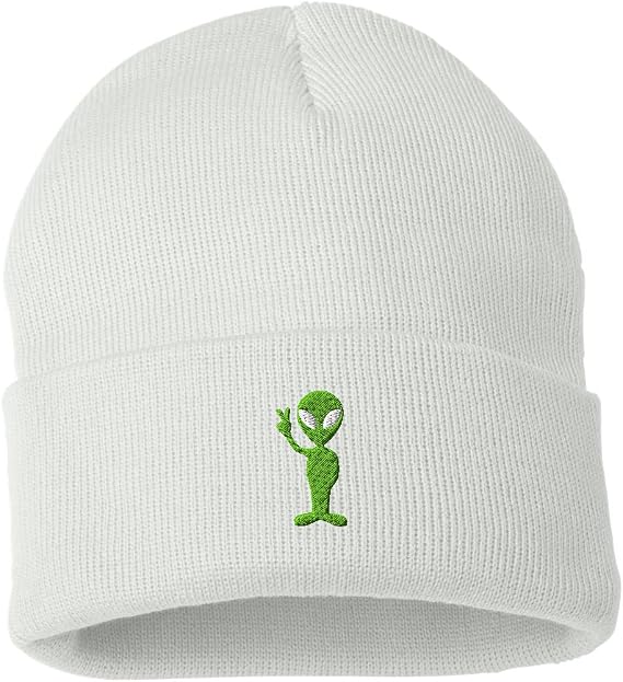 Alien Peace Custom Personalized Embroidery Embroidered Beanie