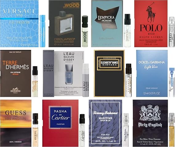 Cologne Designer Fragrance Samples for Men - Sampler Lot x 12 Vials (2)