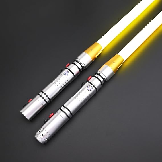 ANASABER Lichtschwert Duellierendes Lichtschwert Für Erwachsene 16 Tonfonts RGB 12 Farben Motion Control Smooth Swing Metallgriff Doppelklinge Light-Saber für Erwachsene Festtagsgeschenk