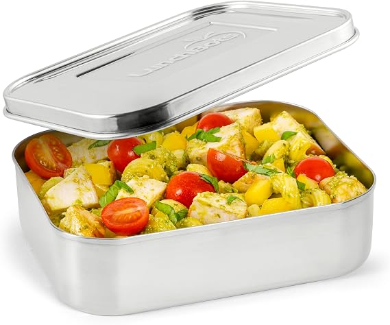 LunchBots Medium Uno Stainless Steel Kids Bento Box 1-Section 20oz