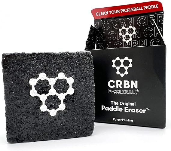 CRBN Pickleball - Paddle Eraser, Best Carbon Fiber Pickle Ball Racket Cleaner, Fast & Easy Rubber Bar to Remove Ball Residue, Dirt, Minor Scrapes/Scratches - Choose 1 Pack or 2 Pack